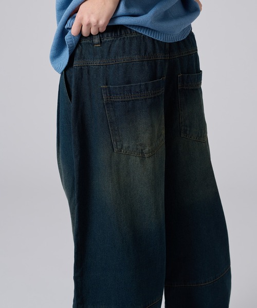 ONCILY（オンシェリー）の「OVER DYE CURVE DENIM PANTS/ オーバーダイカーブデニムパンツ（デニムパンツ・メンズ・ライトインディゴブルー/インディゴブルー/ブラック・LARGE/SMALL/MEDIUM）」の20枚目の写真