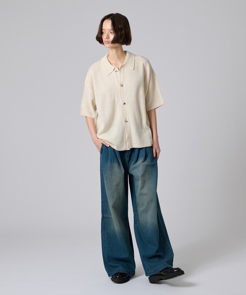 ONCILY（オンシェリー）の「OVER DYE CURVE DENIM PANTS/ オーバーダイカーブデニムパンツ（デニムパンツ・メンズ・ライトインディゴブルー/インディゴブルー/ブラック・LARGE/SMALL/MEDIUM）」の13枚目の写真