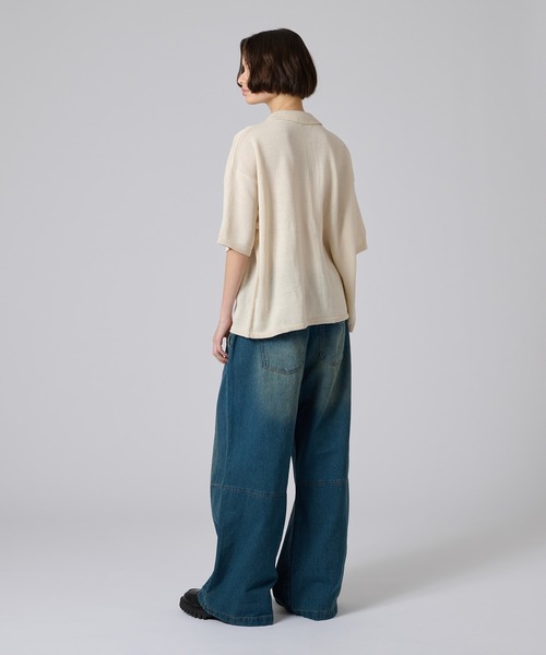 ONCILY（オンシェリー）の「OVER DYE CURVE DENIM PANTS/ オーバーダイカーブデニムパンツ（デニムパンツ・メンズ・ライトインディゴブルー/インディゴブルー/ブラック・LARGE/SMALL/MEDIUM）」の14枚目の写真