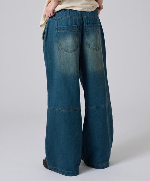 ONCILY（オンシェリー）の「OVER DYE CURVE DENIM PANTS/ オーバーダイカーブデニムパンツ（デニムパンツ・メンズ・ライトインディゴブルー/インディゴブルー/ブラック・LARGE/SMALL/MEDIUM）」の9枚目の写真