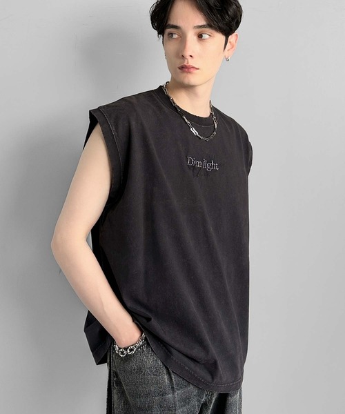 Classical Origin（クラシカルオリジン）の「【Classical Origin】紐刺繍スノーウォッシュ加工ノースリーブTシャツ／String Embroidery Snow-Washed Sleeveless T-Shirt（タンクトップ・メンズ・ブラック/グレー/レッド・SMALL/MEDIUM/LARGE）」の4枚目の写真