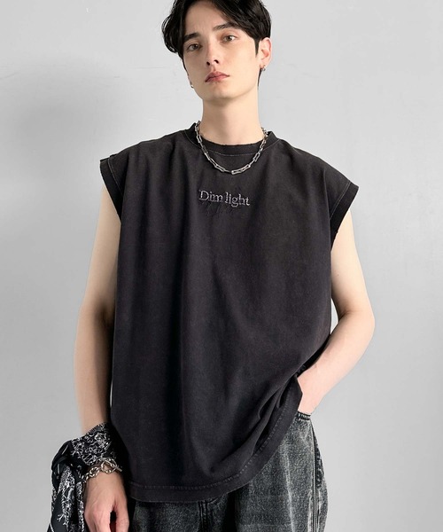 Classical Origin（クラシカルオリジン）の「【Classical Origin】紐刺繍スノーウォッシュ加工ノースリーブTシャツ／String Embroidery Snow-Washed Sleeveless T-Shirt（タンクトップ・メンズ・ブラック/グレー/レッド・SMALL/MEDIUM/LARGE）」の5枚目の写真