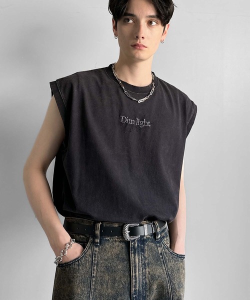 Classical Origin（クラシカルオリジン）の「【Classical Origin】紐刺繍スノーウォッシュ加工ノースリーブTシャツ／String Embroidery Snow-Washed Sleeveless T-Shirt（タンクトップ・メンズ・ブラック/グレー/レッド・SMALL/MEDIUM/LARGE）」の8枚目の写真