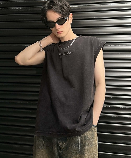 Classical Origin（クラシカルオリジン）の「【Classical Origin】紐刺繍スノーウォッシュ加工ノースリーブTシャツ／String Embroidery Snow-Washed Sleeveless T-Shirt（タンクトップ・メンズ・ブラック/グレー/レッド・SMALL/MEDIUM/LARGE）」の10枚目の写真