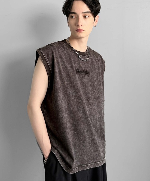 Classical Origin（クラシカルオリジン）の「【Classical Origin】紐刺繍スノーウォッシュ加工ノースリーブTシャツ／String Embroidery Snow-Washed Sleeveless T-Shirt（タンクトップ・メンズ・ブラック/グレー/レッド・SMALL/MEDIUM/LARGE）」の11枚目の写真