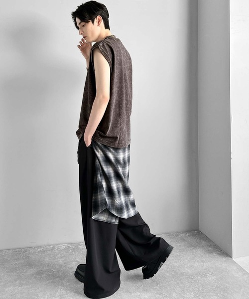 Classical Origin（クラシカルオリジン）の「【Classical Origin】紐刺繍スノーウォッシュ加工ノースリーブTシャツ／String Embroidery Snow-Washed Sleeveless T-Shirt（タンクトップ・メンズ・ブラック/グレー/レッド・SMALL/MEDIUM/LARGE）」の13枚目の写真