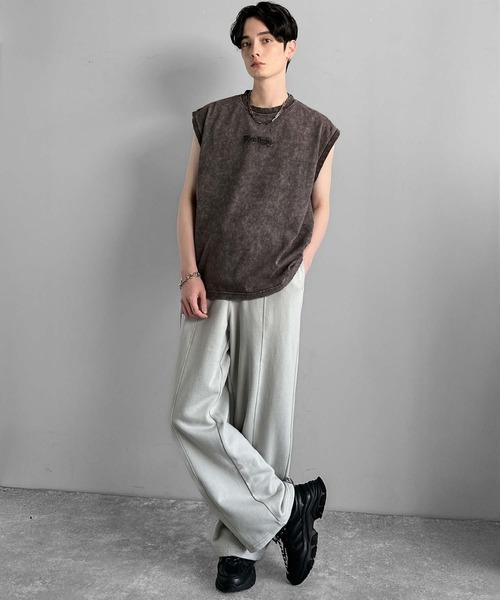 Classical Origin（クラシカルオリジン）の「【Classical Origin】紐刺繍スノーウォッシュ加工ノースリーブTシャツ／String Embroidery Snow-Washed Sleeveless T-Shirt（タンクトップ・メンズ・ブラック/グレー/レッド・SMALL/MEDIUM/LARGE）」の16枚目の写真