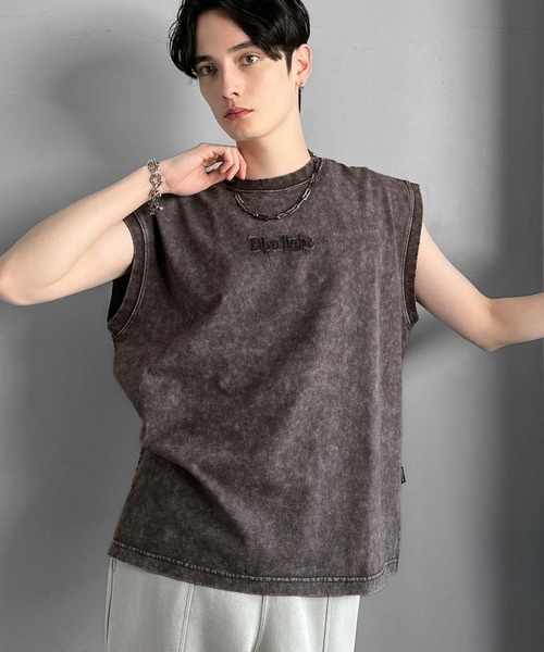 Classical Origin（クラシカルオリジン）の「【Classical Origin】紐刺繍スノーウォッシュ加工ノースリーブTシャツ／String Embroidery Snow-Washed Sleeveless T-Shirt（タンクトップ・メンズ・ブラック/グレー/レッド・SMALL/MEDIUM/LARGE）」の15枚目の写真