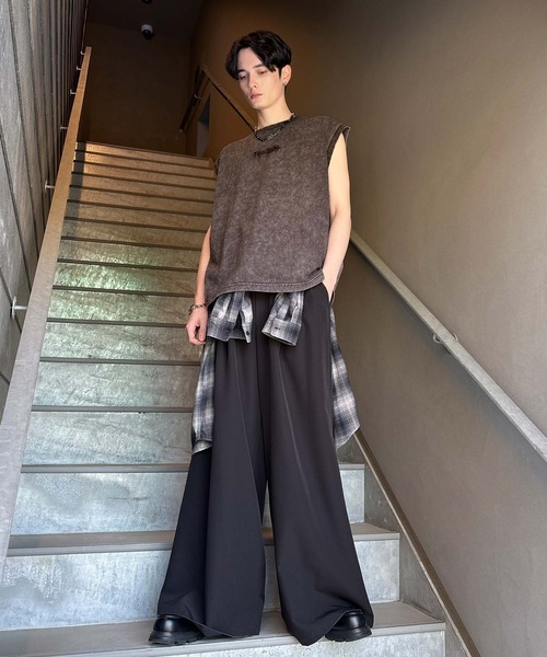 Classical Origin（クラシカルオリジン）の「【Classical Origin】紐刺繍スノーウォッシュ加工ノースリーブTシャツ／String Embroidery Snow-Washed Sleeveless T-Shirt（タンクトップ・メンズ・ブラック/グレー/レッド・SMALL/MEDIUM/LARGE）」の14枚目の写真