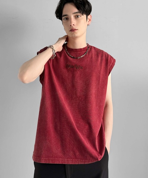 Classical Origin（クラシカルオリジン）の「【Classical Origin】紐刺繍スノーウォッシュ加工ノースリーブTシャツ／String Embroidery Snow-Washed Sleeveless T-Shirt（タンクトップ・メンズ・ブラック/グレー/レッド・SMALL/MEDIUM/LARGE）」の18枚目の写真