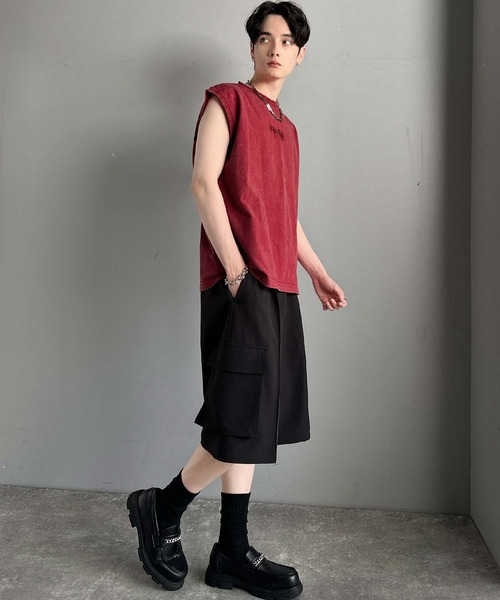 Classical Origin（クラシカルオリジン）の「【Classical Origin】紐刺繍スノーウォッシュ加工ノースリーブTシャツ／String Embroidery Snow-Washed Sleeveless T-Shirt（タンクトップ・メンズ・ブラック/グレー/レッド・SMALL/MEDIUM/LARGE）」の19枚目の写真