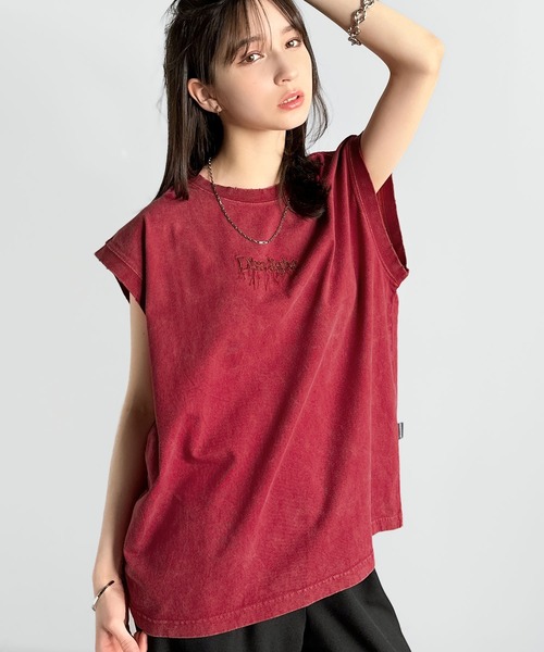 Classical Origin（クラシカルオリジン）の「【Classical Origin】紐刺繍スノーウォッシュ加工ノースリーブTシャツ／String Embroidery Snow-Washed Sleeveless T-Shirt（タンクトップ・メンズ・ブラック/グレー/レッド・SMALL/MEDIUM/LARGE）」の21枚目の写真
