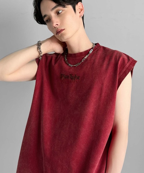 Classical Origin（クラシカルオリジン）の「【Classical Origin】紐刺繍スノーウォッシュ加工ノースリーブTシャツ／String Embroidery Snow-Washed Sleeveless T-Shirt（タンクトップ・メンズ・ブラック/グレー/レッド・SMALL/MEDIUM/LARGE）」の17枚目の写真