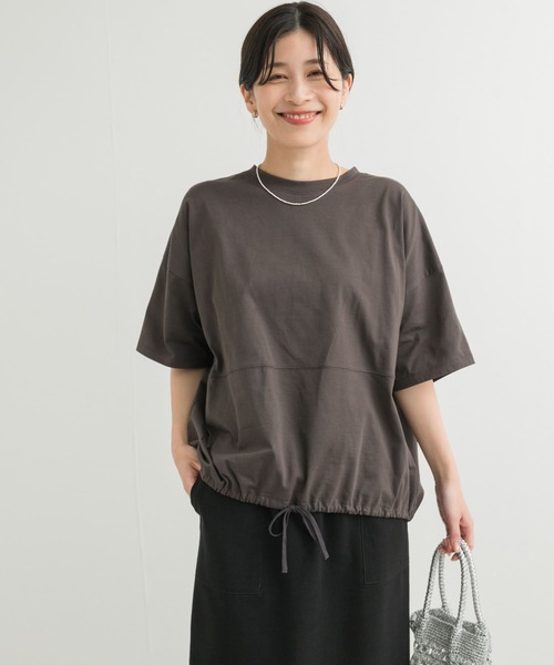 URBAN RESEARCH DOORS（アーバンリサーチドアーズ）の「『再入荷』ヘムドロストプルオーバー（Tシャツ/カットソー・レディース・オフホワイト/ミント/チャコールグレー・MEDIUM）」の3枚目の写真