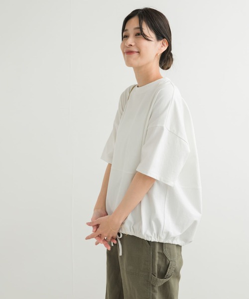URBAN RESEARCH DOORS（アーバンリサーチドアーズ）の「『再入荷』ヘムドロストプルオーバー（Tシャツ/カットソー・レディース・オフホワイト/ミント/チャコールグレー・MEDIUM）」の22枚目の写真