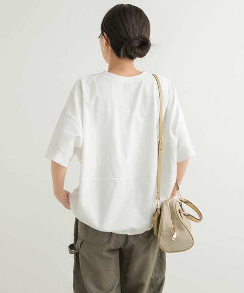 URBAN RESEARCH DOORS（アーバンリサーチドアーズ）の「『再入荷』ヘムドロストプルオーバー（Tシャツ/カットソー・レディース・ミント/オフホワイト/チャコールグレー・MEDIUM）」の6枚目の写真