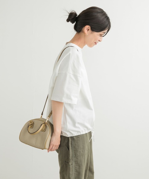 URBAN RESEARCH DOORS（アーバンリサーチドアーズ）の「『再入荷』ヘムドロストプルオーバー（Tシャツ/カットソー・レディース・ミント/オフホワイト/チャコールグレー・MEDIUM）」の7枚目の写真