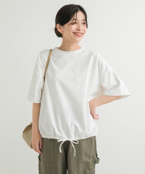 URBAN RESEARCH DOORS（アーバンリサーチドアーズ）の「『再入荷』ヘムドロストプルオーバー（Tシャツ/カットソー・レディース・ミント/オフホワイト/チャコールグレー・MEDIUM）」の8枚目の写真