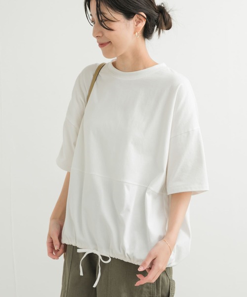 URBAN RESEARCH DOORS（アーバンリサーチドアーズ）の「『再入荷』ヘムドロストプルオーバー（Tシャツ/カットソー・レディース・ミント/オフホワイト/チャコールグレー・MEDIUM）」の9枚目の写真
