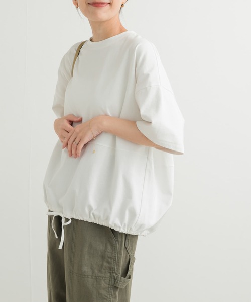 URBAN RESEARCH DOORS（アーバンリサーチドアーズ）の「『再入荷』ヘムドロストプルオーバー（Tシャツ/カットソー・レディース・ミント/オフホワイト/チャコールグレー・MEDIUM）」の10枚目の写真