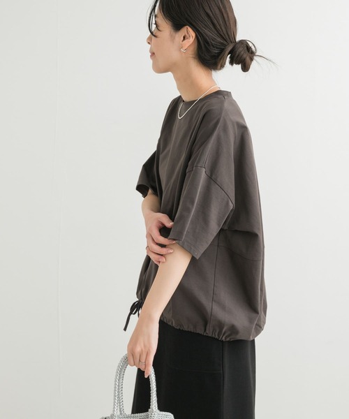 URBAN RESEARCH DOORS（アーバンリサーチドアーズ）の「『再入荷』ヘムドロストプルオーバー（Tシャツ/カットソー・レディース・ミント/オフホワイト/チャコールグレー・MEDIUM）」の16枚目の写真