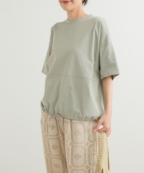 URBAN RESEARCH DOORS（アーバンリサーチドアーズ）の「『再入荷』ヘムドロストプルオーバー（Tシャツ/カットソー・レディース・オフホワイト/ミント/チャコールグレー・MEDIUM）」の7枚目の写真