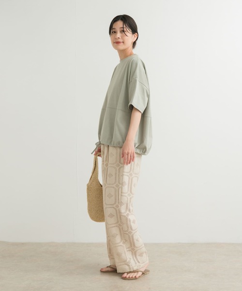 URBAN RESEARCH DOORS（アーバンリサーチドアーズ）の「『再入荷』ヘムドロストプルオーバー（Tシャツ/カットソー・レディース・オフホワイト/ミント/チャコールグレー・MEDIUM）」の9枚目の写真