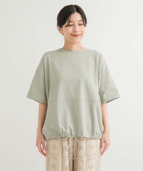 URBAN RESEARCH DOORS（アーバンリサーチドアーズ）の「『再入荷』ヘムドロストプルオーバー（Tシャツ/カットソー・レディース・オフホワイト/ミント/チャコールグレー・MEDIUM）」の10枚目の写真