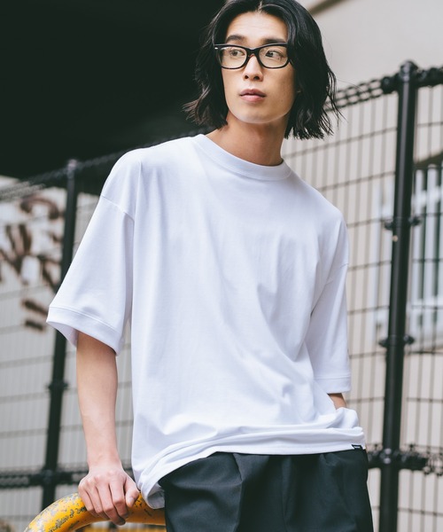 SAVIER(サビアー)の「【SAVIER/サビアー】×【ZERO STAIN/ゼロステイン】コラボ 袖リブ クルーネック Tシャツ(Tシャツ/カットソー・メンズ・ホワイト/オフホワイト/ネイビー/ブラック・LARGE/MEDIUM)」の2枚目の写真