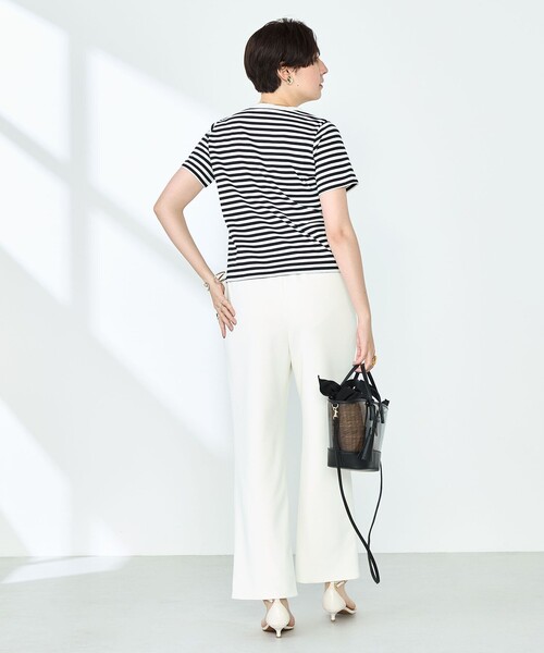 NOLLEY’S Sophi(ノーリーズソフィ)の「《セットアップ対応》ウォッシャブルマルチファンクションイージーセミフレアパンツ(その他パンツ・レディース・ブラック/オフホワイト・38/36/34)」の7枚目の写真