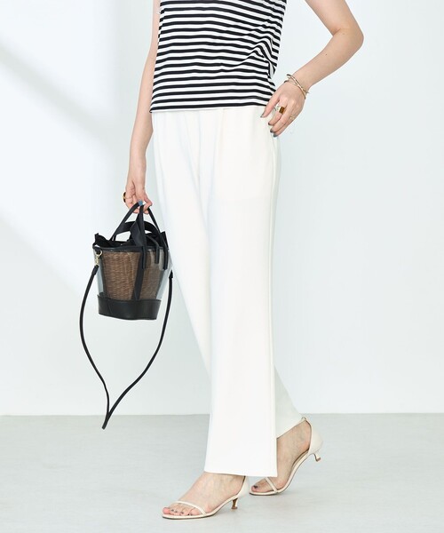 NOLLEY’S Sophi(ノーリーズソフィ)の「《セットアップ対応》ウォッシャブルマルチファンクションイージーセミフレアパンツ(その他パンツ・レディース・ブラック/オフホワイト・38/36/34)」の10枚目の写真