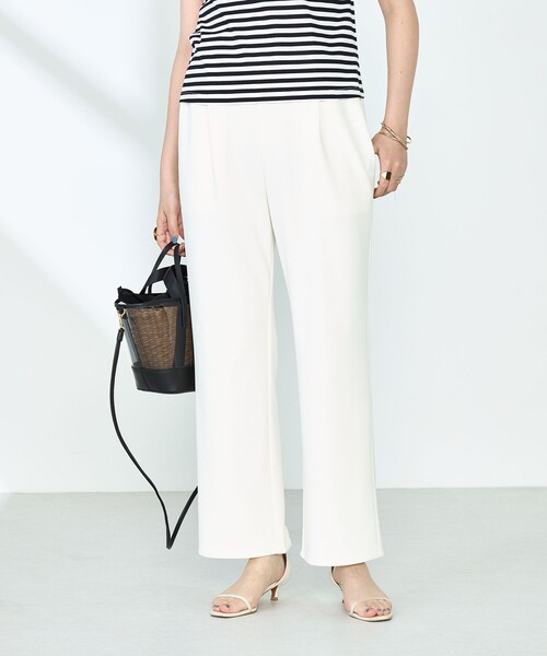 NOLLEY’S Sophi(ノーリーズソフィ)の「《セットアップ対応》ウォッシャブルマルチファンクションイージーセミフレアパンツ(その他パンツ・レディース・ブラック/オフホワイト・38/36/34)」の11枚目の写真