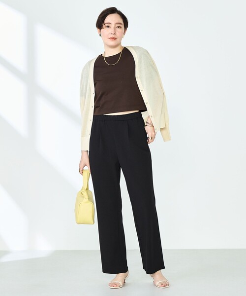 NOLLEY’S Sophi(ノーリーズソフィ)の「《セットアップ対応》ウォッシャブルマルチファンクションイージーセミフレアパンツ(その他パンツ・レディース・ブラック/オフホワイト・38/36/34)」の17枚目の写真