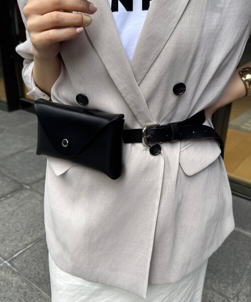 DouDou（ドゥドゥ）の「レザーベルトバッグ（ショルダーバッグ・レディース・イエロー/ブラウン/ブラック・FREE）」の4枚目の写真