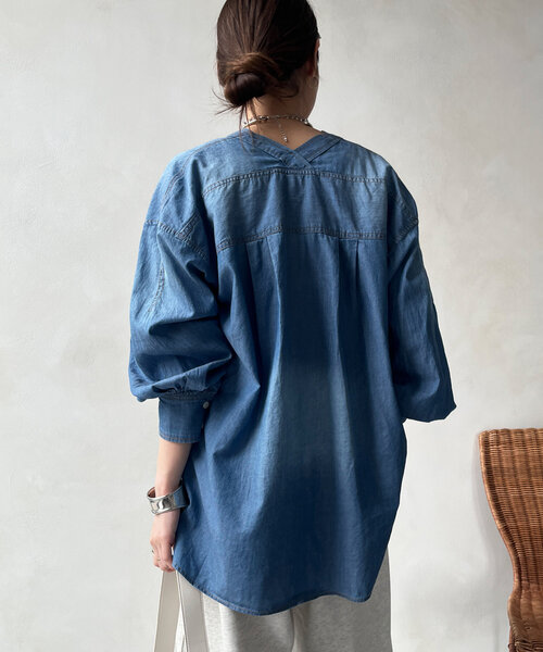 25ss ドゥドゥ doudou デニムVVシャツ Vネック 美品 - メルカリ