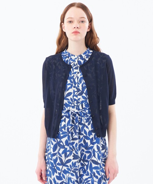 MACKINTOSH PHILOSOPHY(マッキントッシュ フィロソフィー)の「【Heavenly Sheer Knit】 ハーフスリーブカーディガン(カーディガン/ボレロ・レディース・オレンジ/ダークネイビー/グレー系その他/カーキ・38/36)」の3枚目の写真