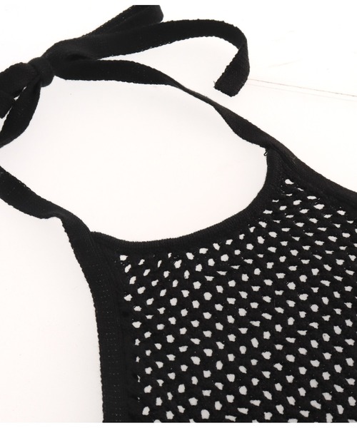 anap mimpi（アナップミンピ）の「裾スカラップ 透かし編みホルター キャミソール（キャミソール・レディース・キナリ/ブラック・FREE）」の18枚目の写真