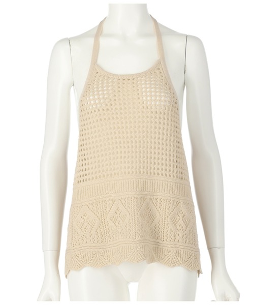 anap mimpi（アナップミンピ）の「裾スカラップ 透かし編みホルター キャミソール（キャミソール・レディース・キナリ/ブラック・FREE）」の21枚目の写真