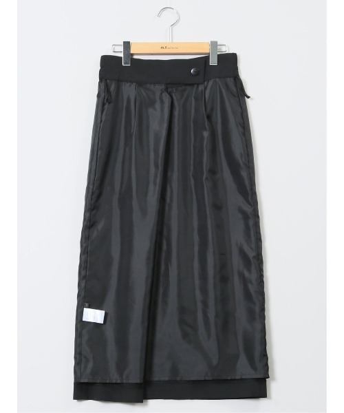 m.f.editorial（エムエフエディトリアル）の「【接触冷感 ウォッシャブル】m.f.エディトリアルレディース 杢調 ラップ風ロングスカート(セットアップ可能)（スーツスカート・レディース・ブラック・S/LARGE/MEDIUM/X-LARGE）」の6枚目の写真