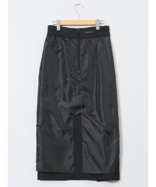 m.f.editorial（エムエフエディトリアル）の「【接触冷感 ウォッシャブル】m.f.エディトリアルレディース 杢調 ラップ風ロングスカート(セットアップ可能)（スーツスカート・レディース・ブラック・S/LARGE/MEDIUM/X-LARGE）」の7枚目の写真