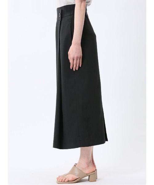 m.f.editorial（エムエフエディトリアル）の「【接触冷感 ウォッシャブル】m.f.エディトリアルレディース 杢調 ラップ風ロングスカート(セットアップ可能)（スーツスカート・レディース・ブラック・S/LARGE/MEDIUM/X-LARGE）」の10枚目の写真