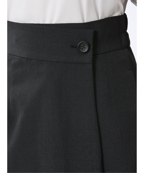 m.f.editorial（エムエフエディトリアル）の「【接触冷感 ウォッシャブル】m.f.エディトリアルレディース 杢調 ラップ風ロングスカート(セットアップ可能)（スーツスカート・レディース・ブラック・S/LARGE/MEDIUM/X-LARGE）」の12枚目の写真