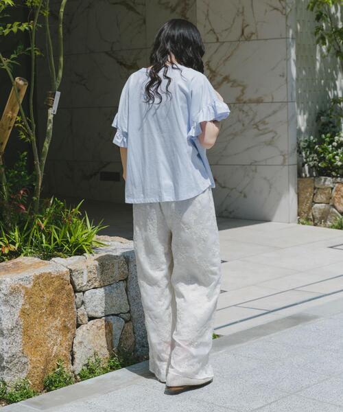 ITEMS URBANRESEARCH(アイテムズ アーバンリサーチ)の「シアー刺繍イージーパンツ(その他パンツ・レディース・ホワイト/ブラック・FREE)」の7枚目の写真