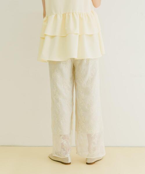 ITEMS URBANRESEARCH(アイテムズ アーバンリサーチ)の「シアー刺繍イージーパンツ(その他パンツ・レディース・ホワイト/ブラック・FREE)」の14枚目の写真