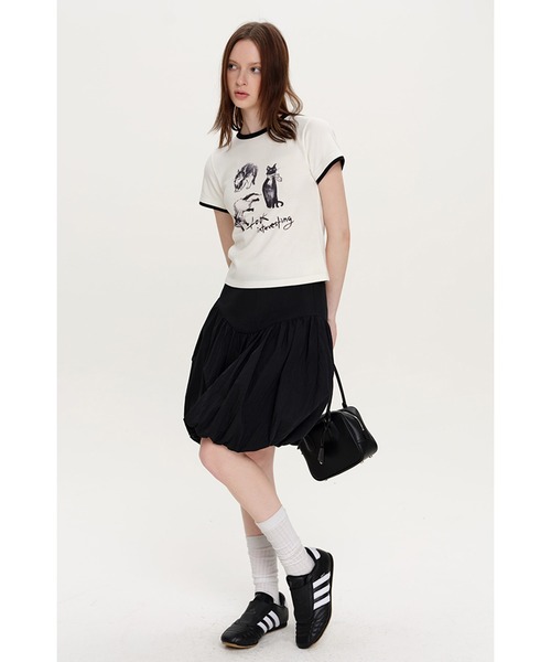 tシャツ レタリングキャットプリント 半袖Tシャツ FX25S371「Fano Studios」「2025SS」 レディース メンズ レタリングキャットプリント 半袖Tシャツ FX25S371【Fano