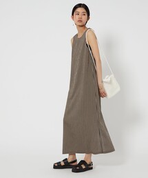 CITEN | ＜CITEN＞バックギャザーノースリーブワンピースチェック(ワンピース)