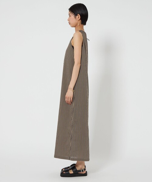 CITEN(シテン)の「<CITEN>バックギャザーノースリーブワンピースチェック(ワンピース・レディース・ベージュ・S/M)」の4枚目の写真