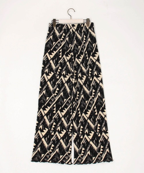 Grand PARK（グランドパーク）の「エスニック柄カットスムースパンツ（その他パンツ・レディース・ブラック×ホワイト/ネイビー系・FREE）」の3枚目の写真