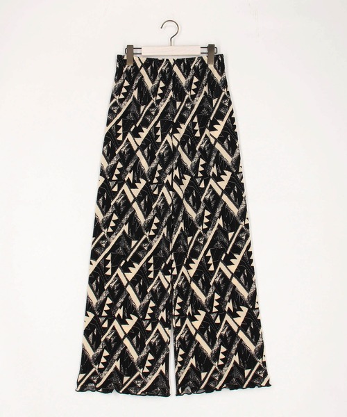 Grand PARK（グランドパーク）の「エスニック柄カットスムースパンツ（その他パンツ・レディース・ブラック×ホワイト/ネイビー系・FREE）」の9枚目の写真