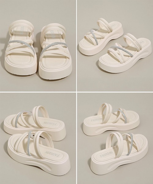 Miniministore(ミニミニストア)の「厚底サンダル クロスストラップ夏靴 軽量(サンダル・レディース・ブラック/アイボリー・24.0cm/23.5cm/23.0cm/22.5cm/24.5cm)」の20枚目の写真
